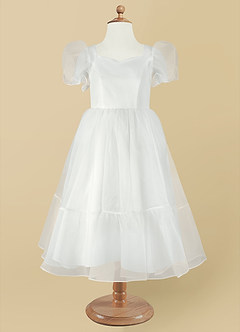 Azazie Lil Debbie Flower Girl Dresses Diamond White Ball-Gown Sweetheart Neckline Organza Dress image7