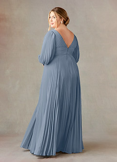 Azazie Zahara Mother of the Bride Dresses Twilight A-Line V-Neck Pleated Chiffon Dress image10