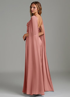 Azazie Niveah Brautjungfernkleider Wandelbar A-Linie Schulterfrei Stretch-Satin Kleid Rosettenrosa image6