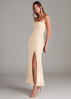 Azazie Leonis Bridesmaid Dresses White Alabaster Mermaid Strapless Chiffon Convertible Dress image3