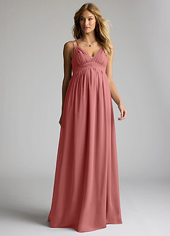 Azazie Emree Abiti da damigella d'onore premaman Abito A-Line Chiffon Floor-Length image1