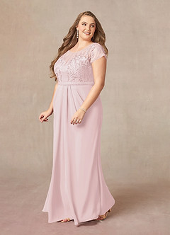 Azazie Silvia Mother of the Bride Dresses Blushing Pink A-Line Lace Chiffon Dress image9