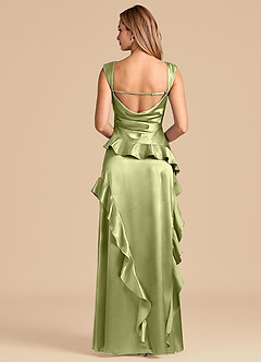 Azazie Sloane Bridesmaid Dresses Pistachio A-Line Sweetheart Neckline Metallic Satin Dress image6