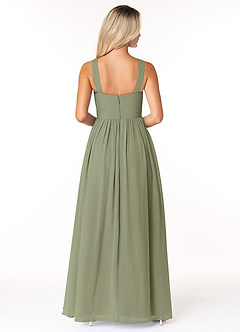 Azazie Elvira At-home Try On Dresses Wisteria A-Line Pleated Chiffon Dress image2