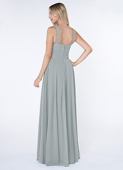 Azazie Kaleigh Bridesmaid Dresses Dolphin Grey A-Line Pleated Chiffon Dress image4