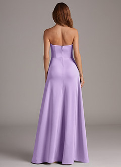 Azazie Wren Bridesmaid Dresses Lilac A-Line Strapless Stretch Satin Convertible Dress image5