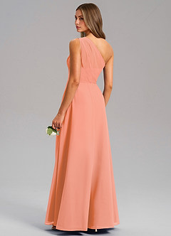 Azazie Phaedra Bridesmaid Dresses Sunset A-Line One Shoulder Chiffon Dress image7