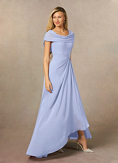Azazie Mary Mother of the Bride Dresses Ice A-Line Side Slit Chiffon Dress image4