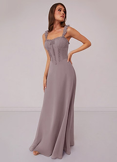 Barbie ♥ Azazie At-home Try On Dresses Barbie Pink A-Line Sweetheart Neckline Chiffon Dress image1