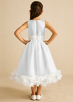 Azazie Stardust Flower Girl Dresses Diamond White A-Line Sleeveless Organza Dress image4