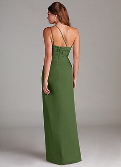 Azazie Eren Bridesmaid Dresses Olive Sheath One Shoulder Chiffon Dress image7