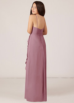 Azazie Kaylee Junior A-Linie Seitliche Cut-Outs Chiffon Kleid Vintage Mauve image5