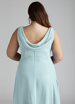 Azazie Karina Bridesmaid Dresses Mist A-Line Pleated Chiffon Dress image10