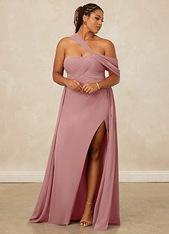 Christian Siriano Bridal for Azazie 1014 Bridesmaid Dresses Dusty Rose A-Line Off the Shoulder Chiffon Dress image13