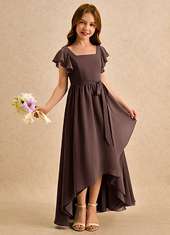 Azazie Milly Girls Formal Flower Girl Klänningar Klä A-Line i Chiffong Plisserad image1