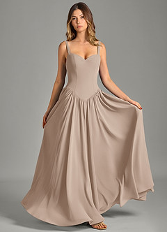 Azazie Evadina Suknie dla druhen Linia A Gorset Szyfon Do ziemi Sukienka image1