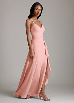 Azazie Naeem Bridesmaid Dresses Rosette A-Line V-Neck Ruffle Chiffon Dress image4