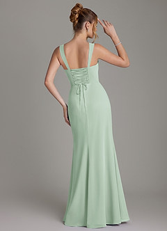 Azazie Agustina Bridesmaid Dresses Agave Mermaid Corset Chiffon Dress image7