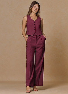 front Rowan Burgundy Refined Weave Performance pants