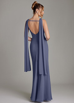 Azazie Essence Bridesmaid Dresses Stormy Sheath Chiffon Dress image2