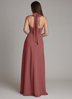 Azazie Myra Bridesmaid Dresses Amethyst A-Line High Neck Chiffon Dress image2