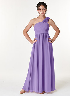 Azazie Flower Junior Tahiti A-Line Pleated Chiffon Dress image1
