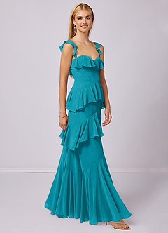 Barbie ♥ Azazie Bridesmaid Dresses Jade A-Line Sweetheart Neckline Chiffon Dress image4