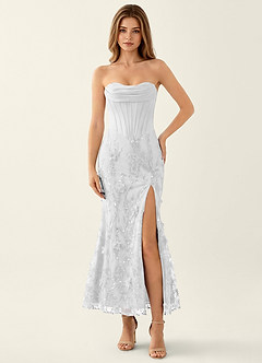 Lavinia White 3D Flowers Corset Beading Maxi Dress image4