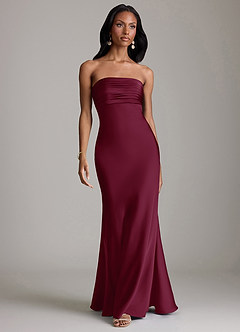 Azazie Saylor Brudtärnklänningar Klä av Sjöjungfru i Stretch Satin Axelbandslös Mullbär image2