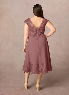Azazie Terrano Mother of the Bride Dresses Desert Rose A-Line Scoop Lace Dress image9
