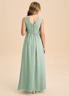 Azazie Skyla Junior Linia A Pofałdowany Szyfon Długość podłogi Młodsza druhna Sukienka image2