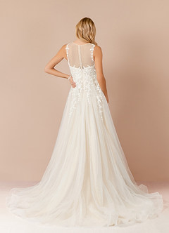 Azazie Deveny Wedding Dresses Ball-Gown Sequins Tulle Chapel Train Dress image2