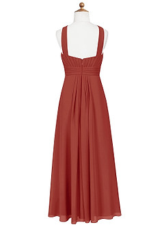Azazie Anthea Junior Blue Jay Pleated Chiffon Dress image7