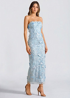 Maxi jurk Elina IJsblauwe Bloemen image4