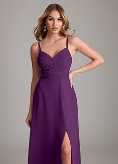 Azazie Terese Bridesmaid Dresses Grape A-Line Pleated Chiffon Dress image5