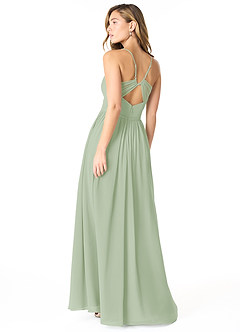 Azazie Cora Bridesmaid Dresses Dusty Sage A-Line Pleated Chiffon Dress image2