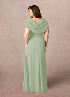 Azazie Mary Mother of the Bride Dresses Dusty Sage A-Line Side Slit Chiffon Dress image8