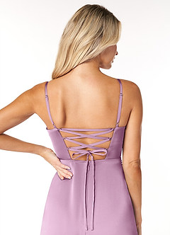 Azazie Marchella Brautjungfernkleider A-Linie Korsett Stretch-Satin Kleid Blauregen image3