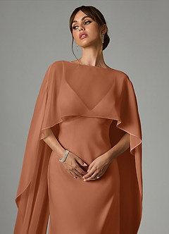 Azazie Stefania Bridesmaid Dresses Bronzer A-Line Stretch Satin Dress image5
