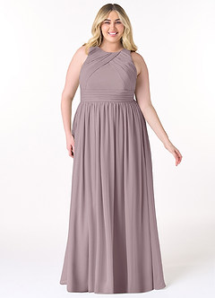 Azazie Harper Bridesmaid Dresses Dusk A-Line Pleated Chiffon Dress image6