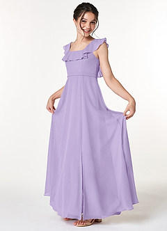 Azazie Jinny Junior Lilac A-Line Ruched Chiffon Dress image1