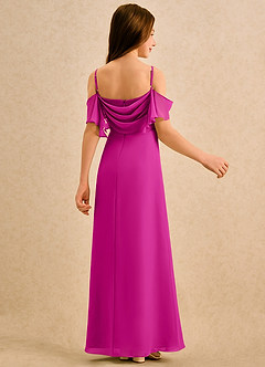 Azazie Pippy Girls Formal Flower Girl Dresses Fuchsia A-Line Sweetheart Neckline Chiffon Dress image2