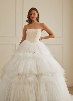 Christian Siriano Bridal for Azazie 2008 Wedding Dresses Diamond White Champagne Ball-Gown Sequins Tulle Dress image6
