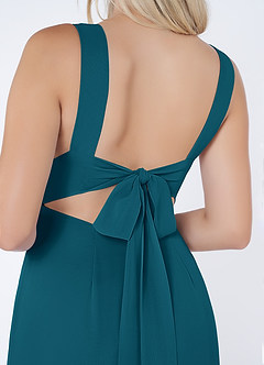 Azazie Christiana Abiti da Damigella Abito A-Line in Chiffon con Scollo a V a Pieghe Blu Inchiostro image6