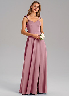 Azazie Everett Bridesmaid Dresses Vintage Mauve A-Line Stretch Satin Dress image1