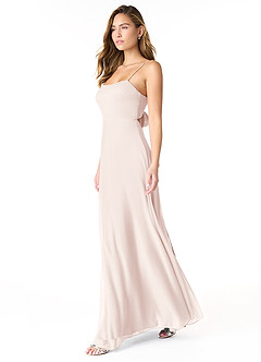 Azazie Rae Robes de demoiselle d'honneur Robe Trapèze en Maille Arc Rose Pétale image4