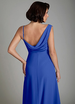 Azazie True Bridesmaid Dresses Royal Blue A-Line Pleated Chiffon Dress image4