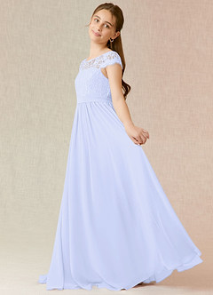 Azazie Silvermist Junior A-Linie Plissee Chiffon Kleid Lavendel image5