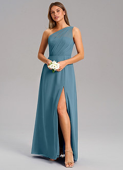 Azazie Phaedra Bridesmaid Dresses Bermuda A-Line One Shoulder Chiffon Dress image4
