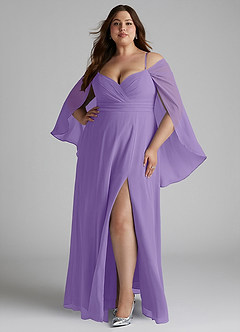 Azazie Cienna Jurken voor bruidsmeisjes Jurk van Chiffon met A-Lijn Off the Shoulder Tahiti image7